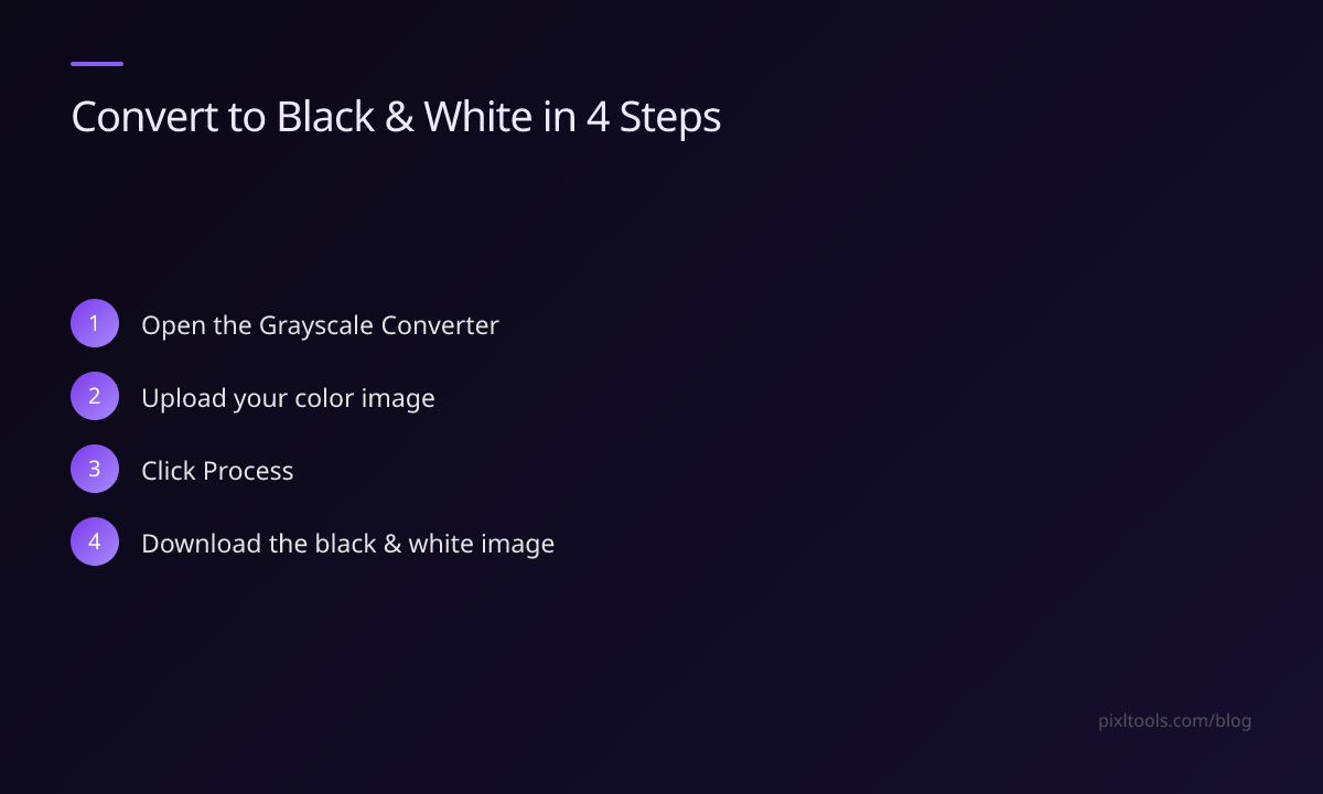 Step-by-step: convert a color image to black and white in 4 steps